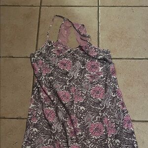 Floral Halter chemise with Pink and Purple Pattern